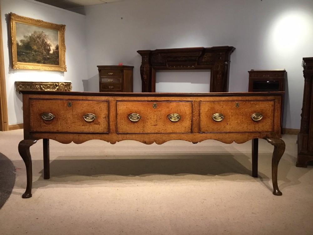 An oak George III Period antique dresser base