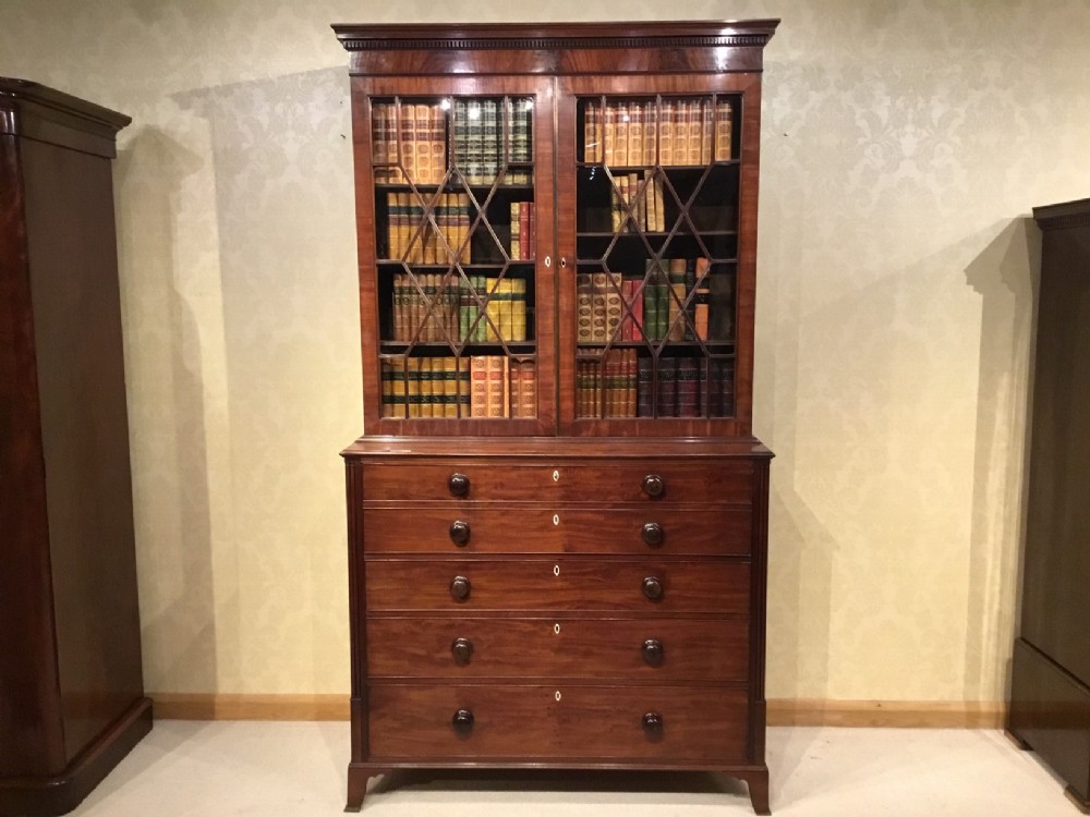 A beautiful mahogany  Regency Period secretaire bookcase probably by Gillows Of Lancaster
