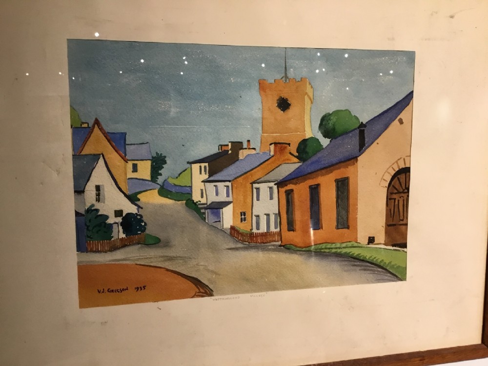 A watercolour painting by Lancashire artist Vallance J. Gregson Titled 