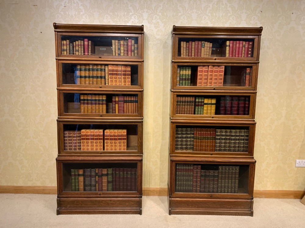 A Good pair of Globe Wernicke oak barristers bookcases