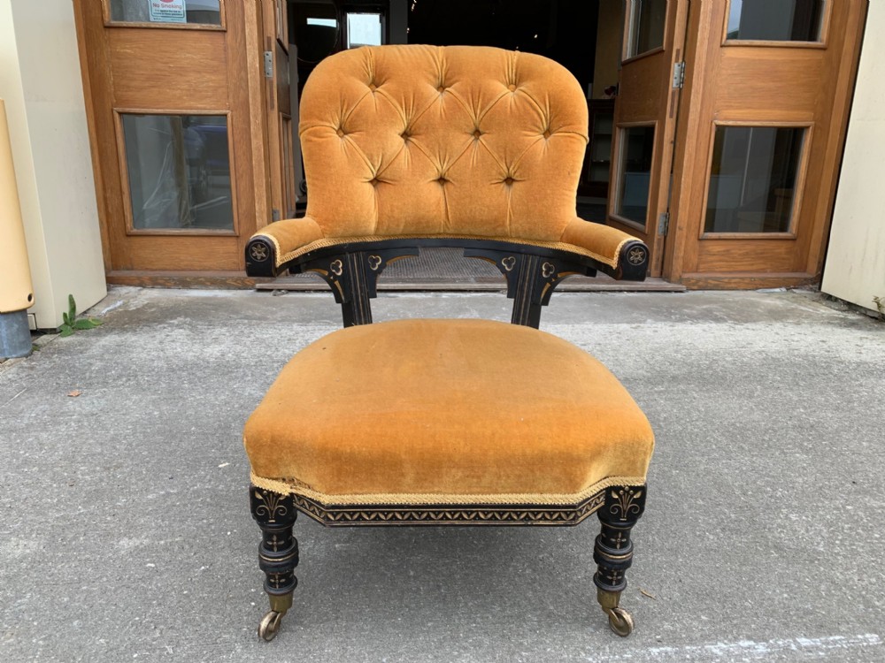 Aesthetic Period ebonised  nursing chair by Holland & Sons