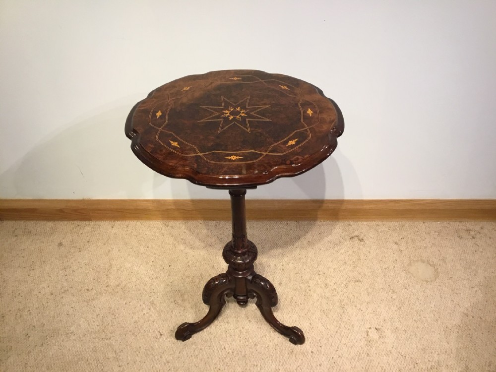 A fine quality Victorian Period burr walnut wine table