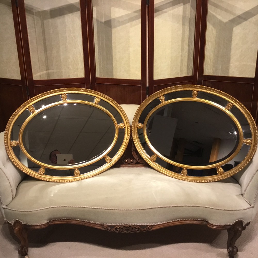 A beautiful pair of gilt Regency Style Edwardian Period mirrors