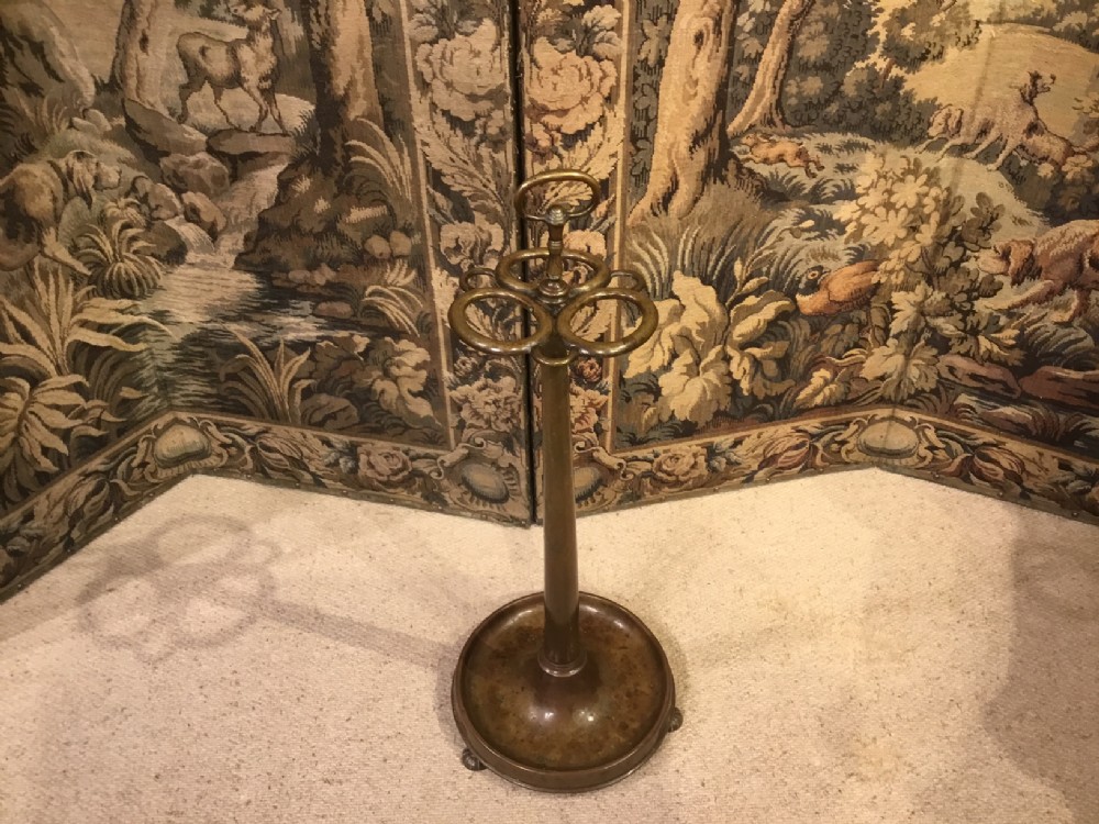 A Victorian Period country house patinated brass walking stick/umbrella stand