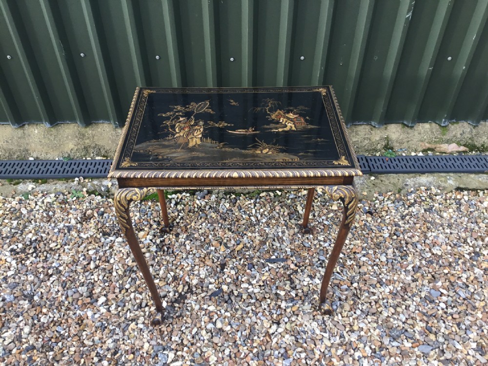 A Georgian Style walnut and Chinoiserie table