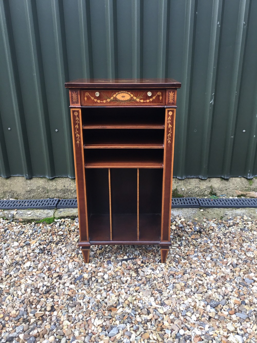 An Edwardian Period Mahogany Inlaid Edwards & Roberts music cabinet