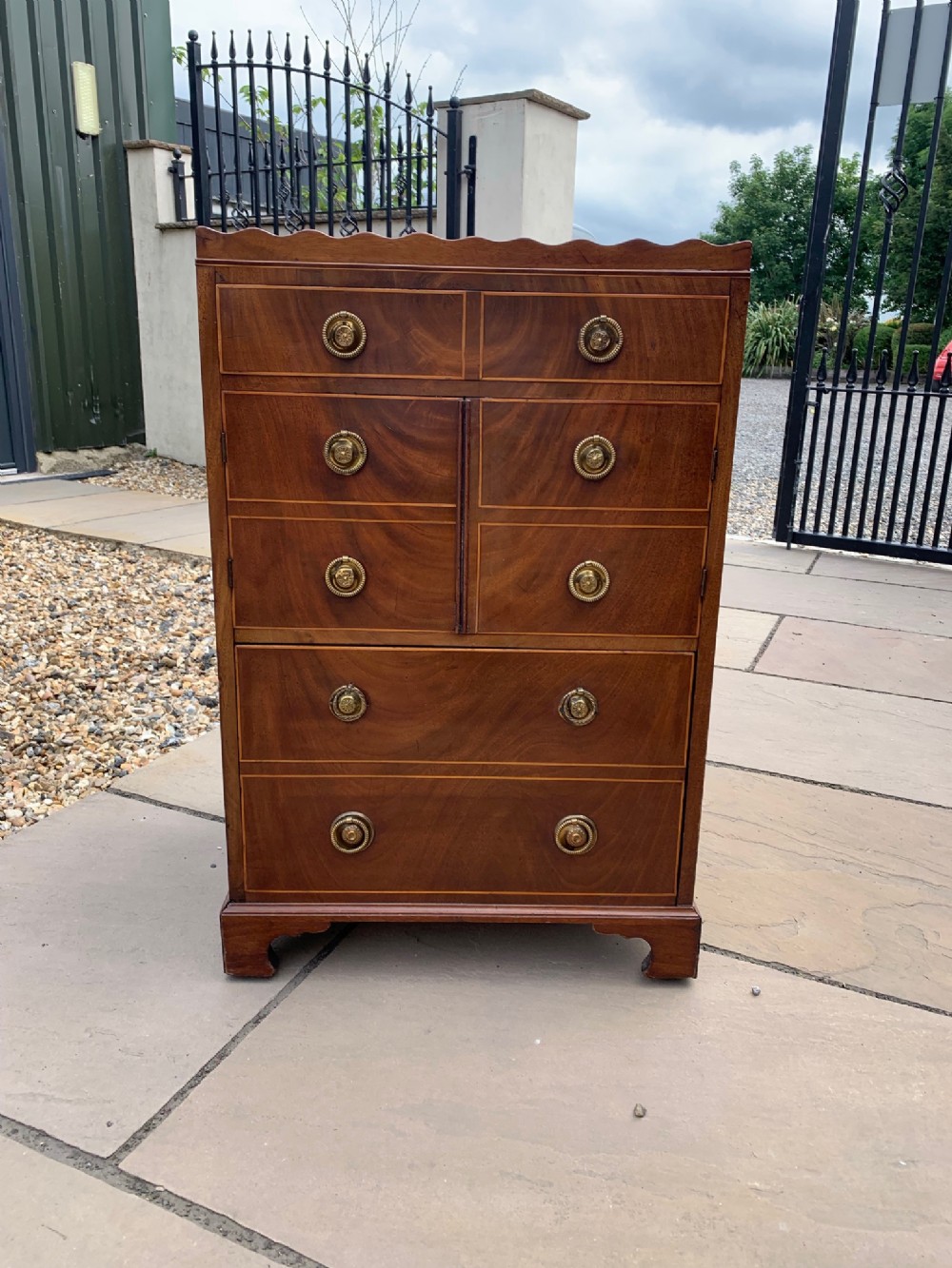 A George III Period mahogany bedside commode/chest