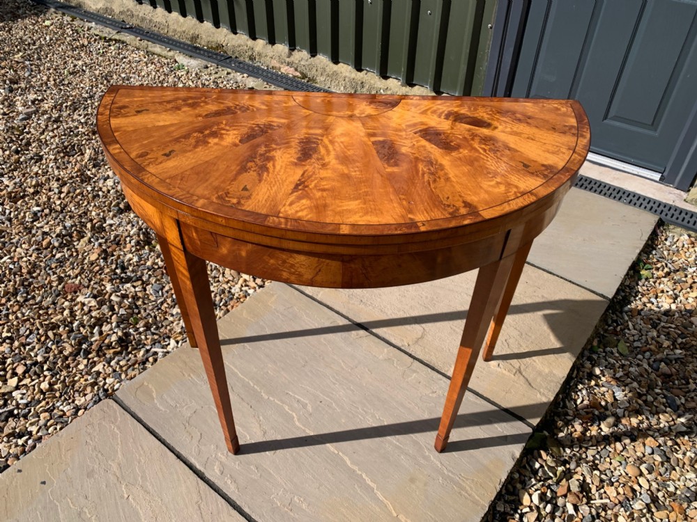 A George III Period Satinwood Fold-over Card Table