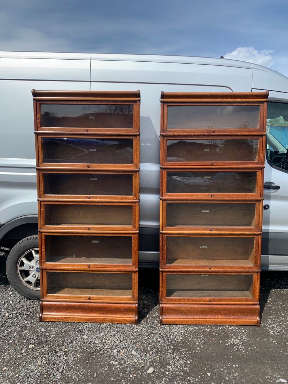 A Good pair of Globe Wernicke oak barristers bookcases