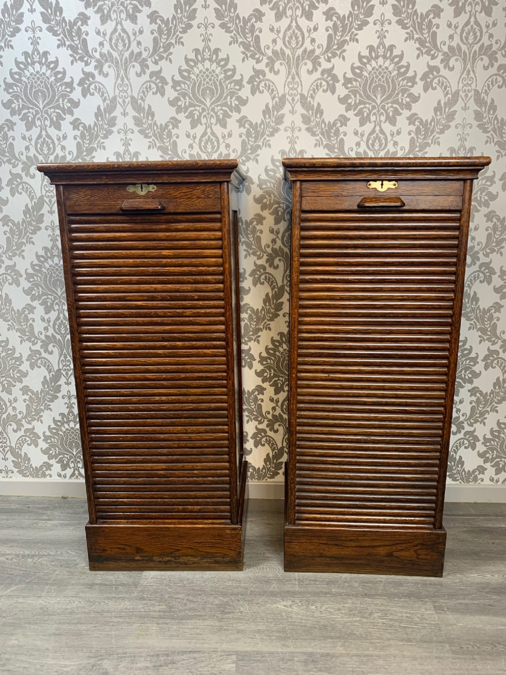 A fine quality pair of 1920s Period oak filing cabinets