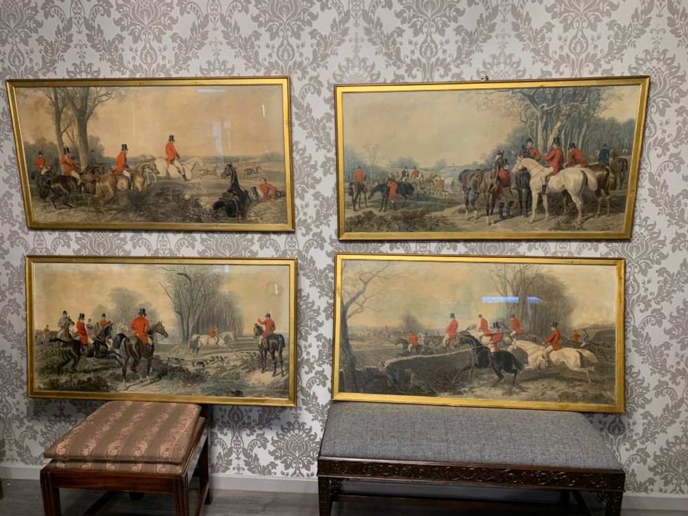 A Set of four coloured Victorian Period Hunting Prints by Fores