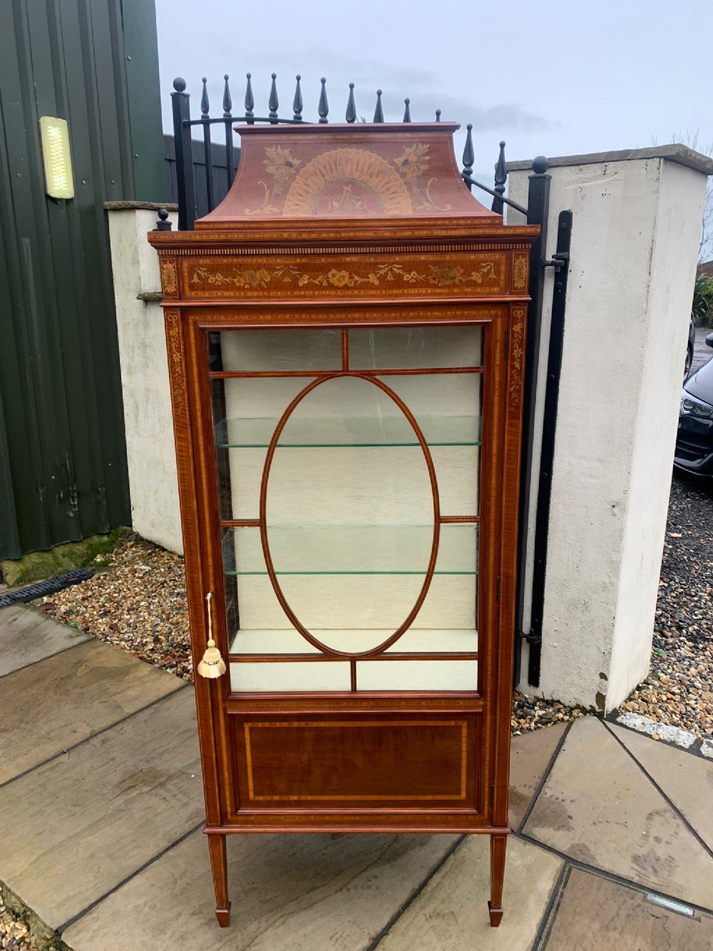 A fine quality Edwardian Period mahogany and marquetry inlaid Display cabinet