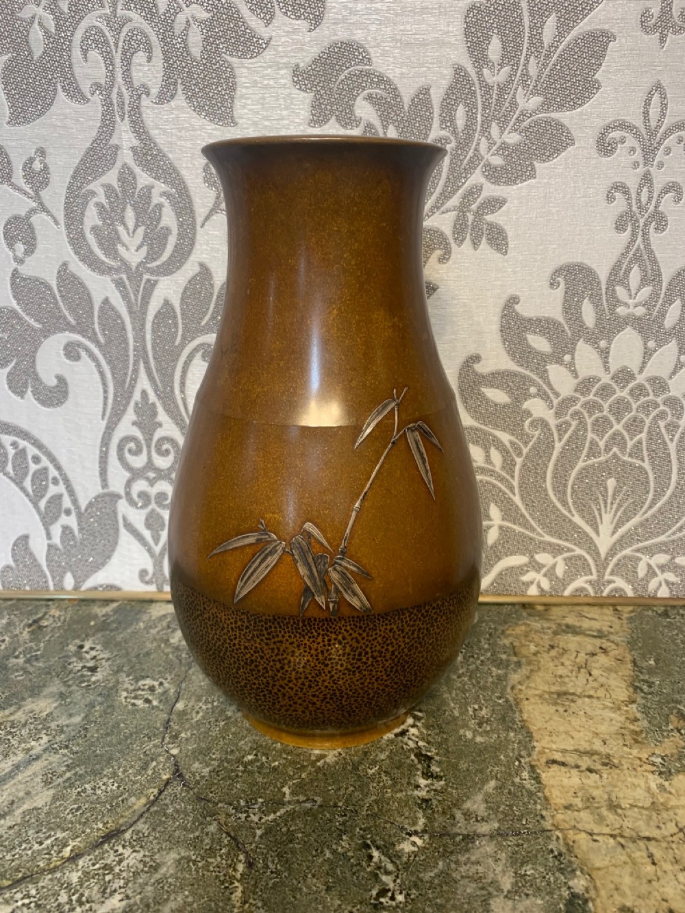 A fine quality signed Japanese bronze vase.