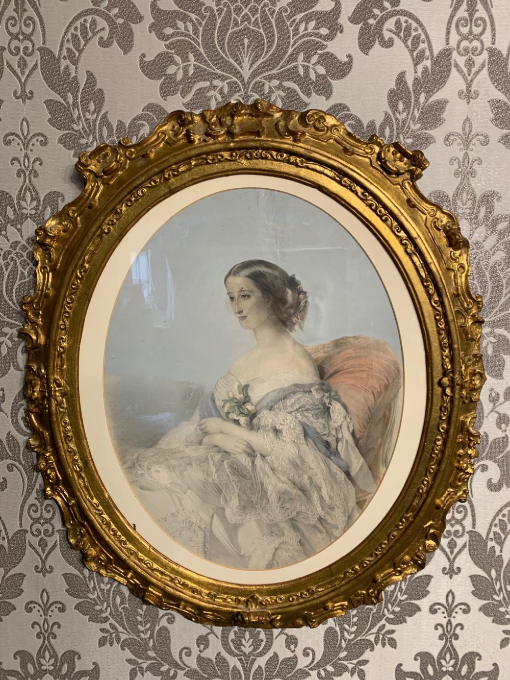 A Late 19th Century Pastel Portrait depicting a maiden