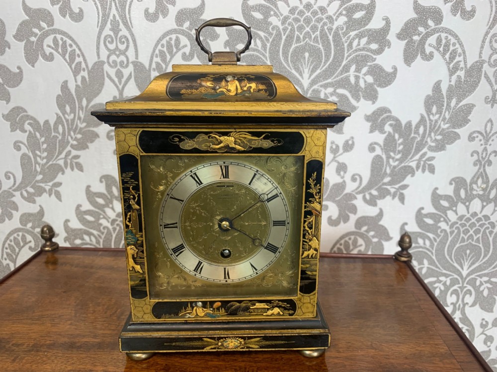 A lovely Edwardian Period chinoiserie carriage clock