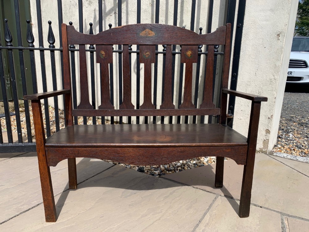 A small Childs Arts and Crafts Period bench