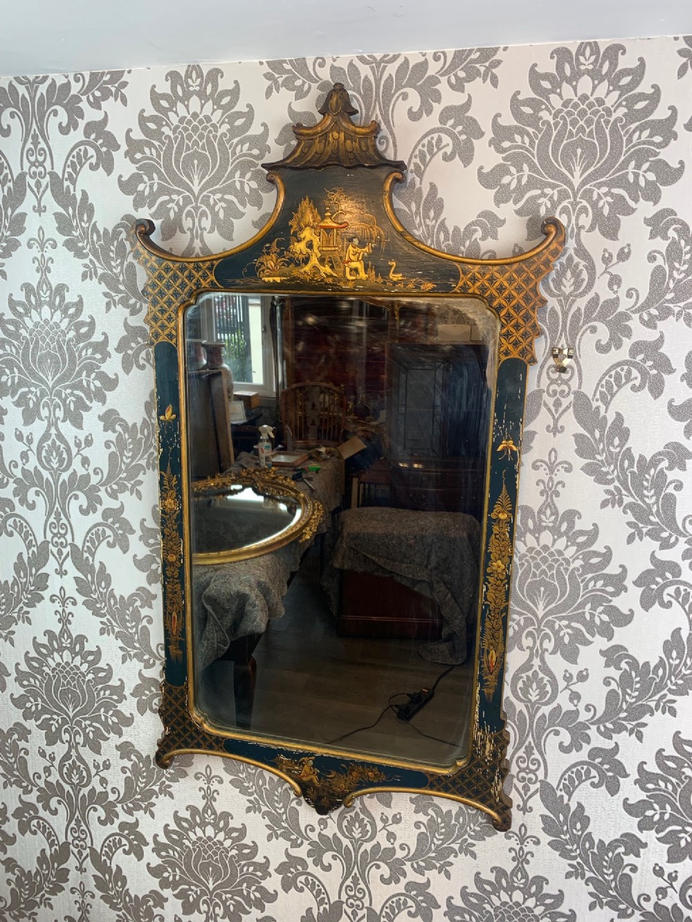 An 18th Century Style Chinoiserie wall mirror