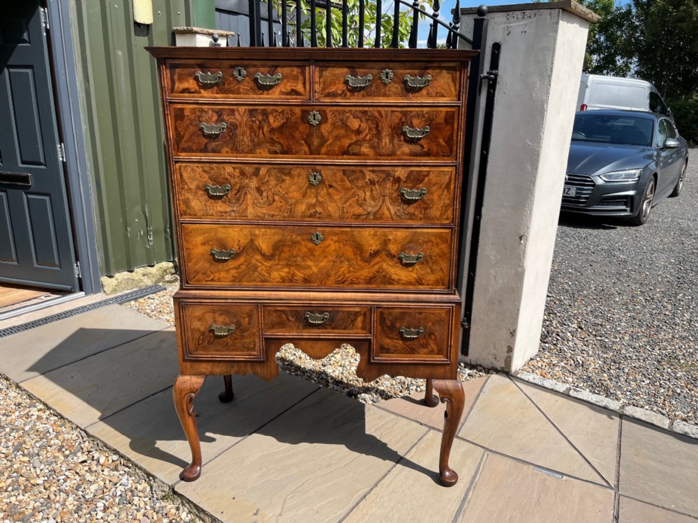 An 18th Century antique walnut chest on stand