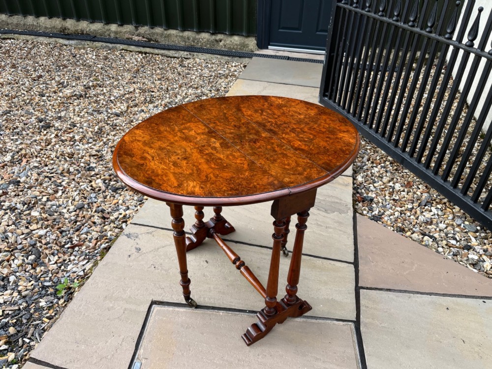 A Victorian Period Burr walnut baby sutherland table