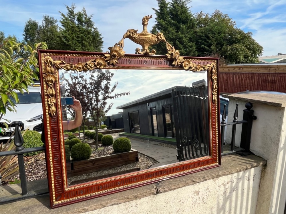 A fine quality large scale Late 19th Century antique gilt wood mirror.
