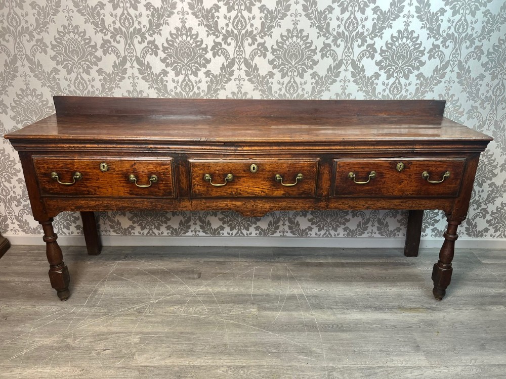 A Mid 18th Century six foot oak antique dresser base