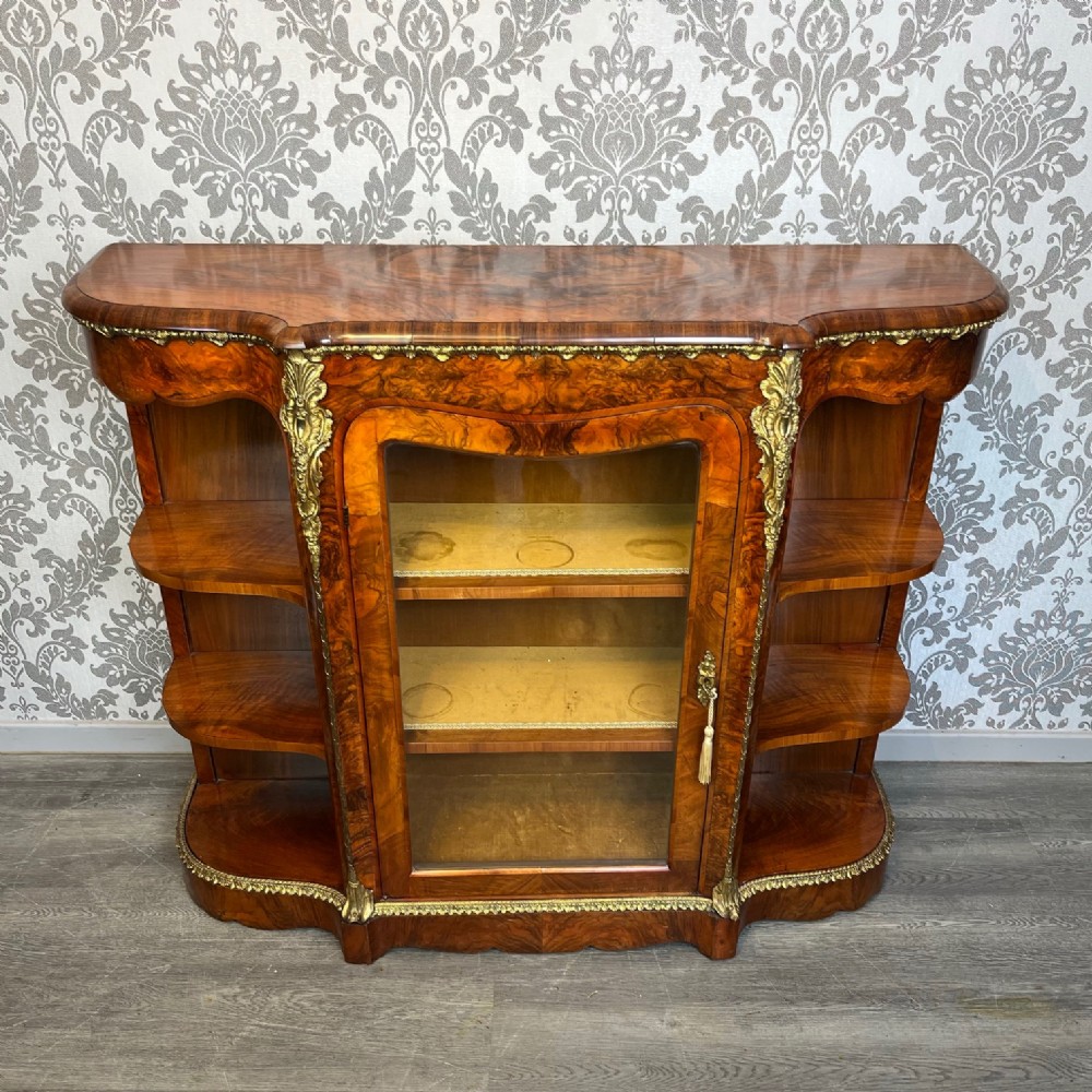 A Superb quality Victorian Period burr walnut and ormolu mounted antique side cabinet