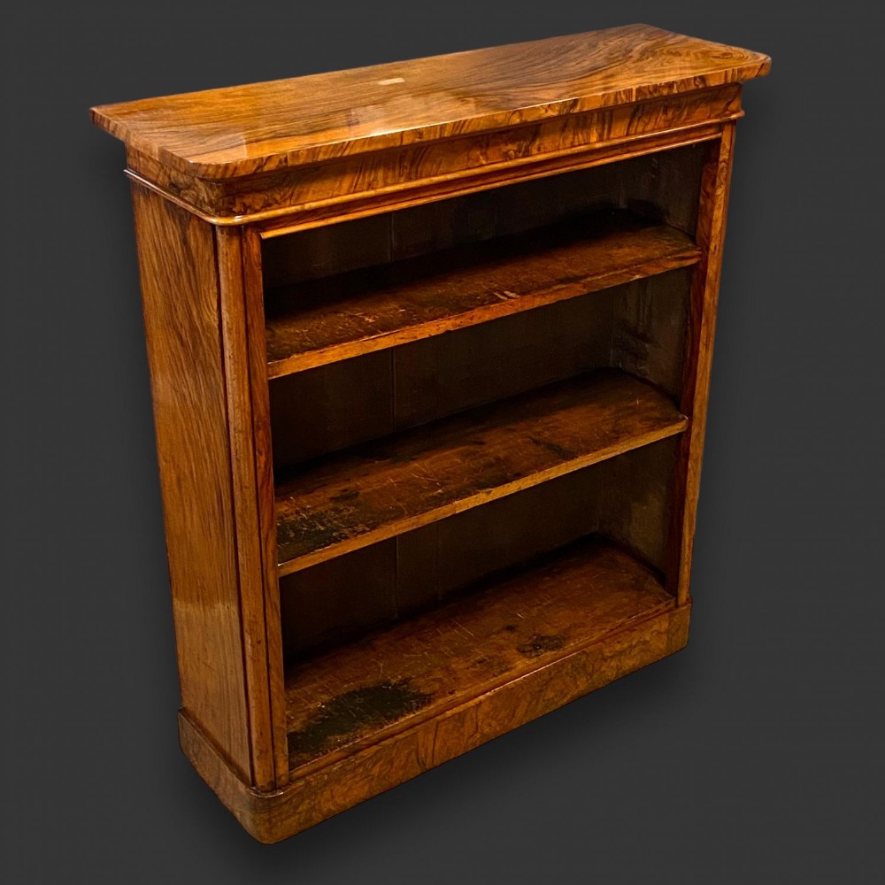 A lovely Victorian Period figured walnut open bookcase