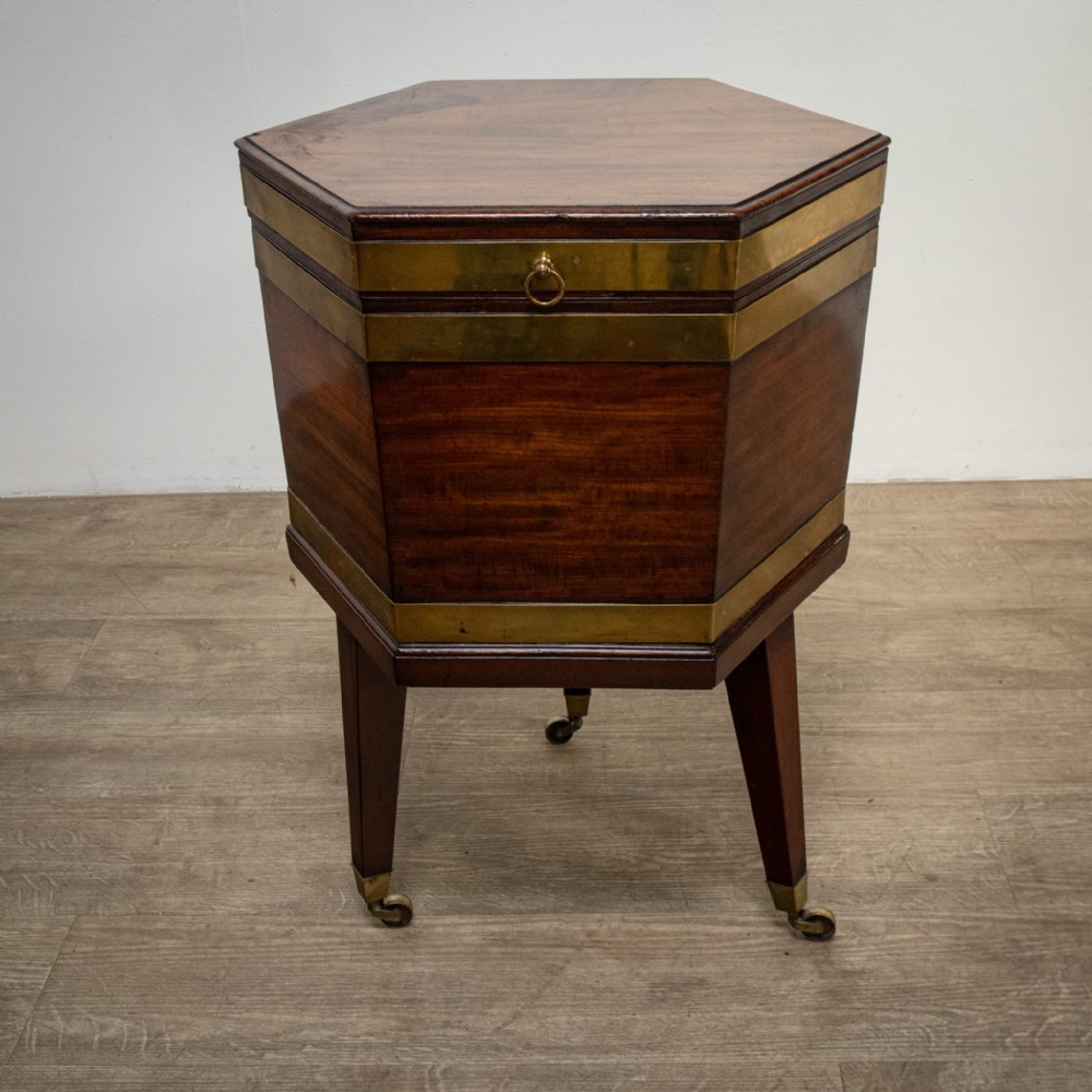 A George III Period hexagonal mahogany wine cooler