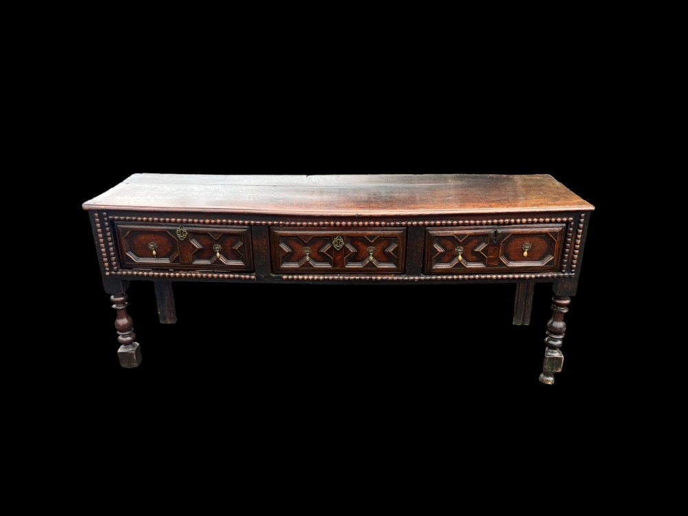An Early 18th Century oak Jacobean dresser base.