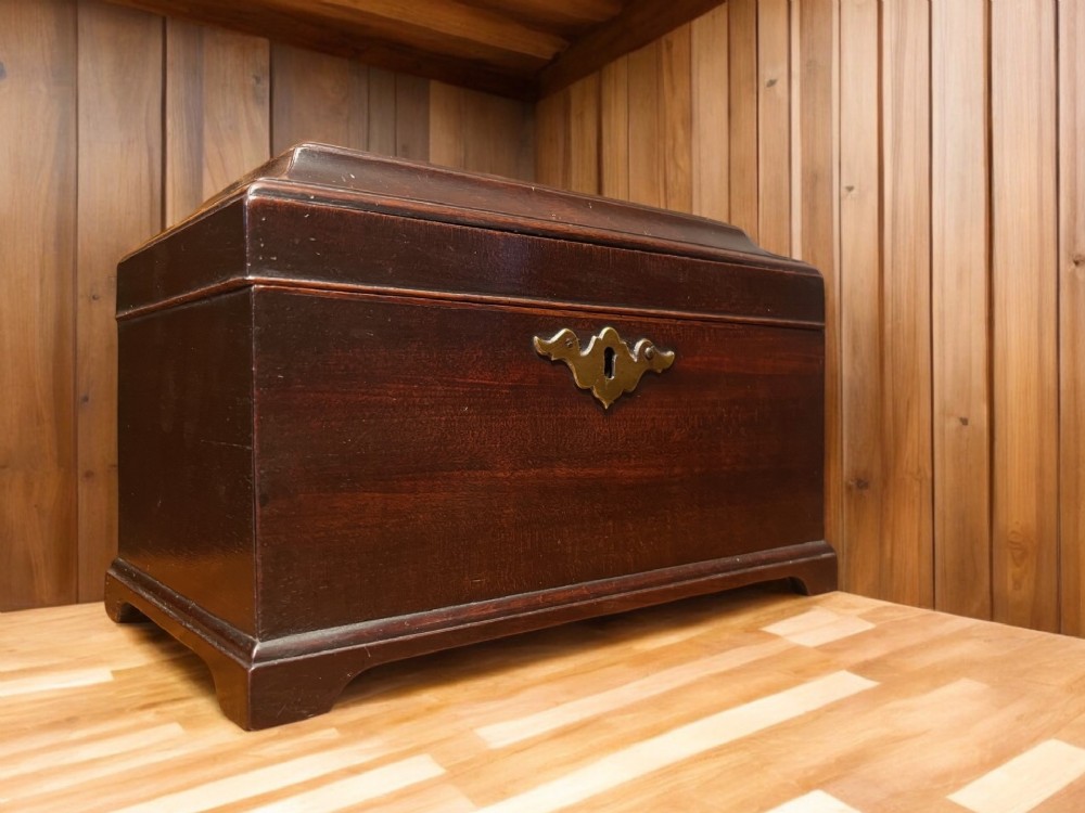 A Georgian Period mahogany tea caddy 