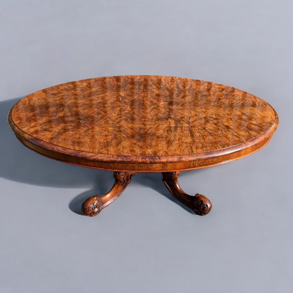 A beautiful Victorian Period burr walnut oval coffee table