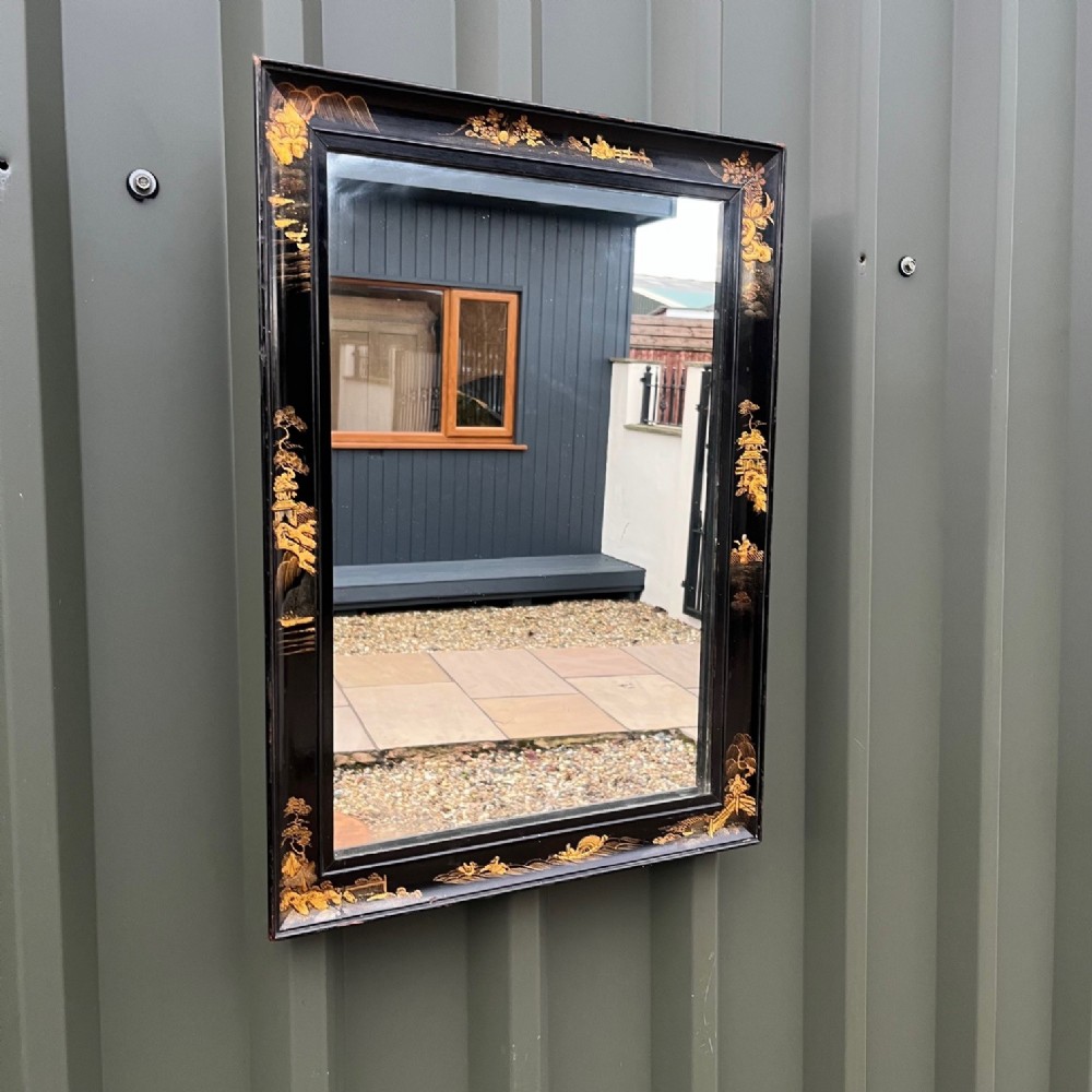 A beautiful rectangular chinoiserie wall mirror
