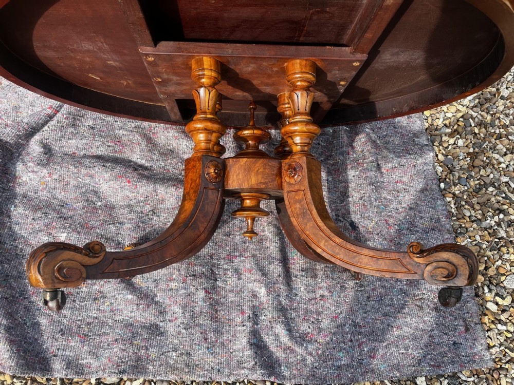 A Fine Quality Victorian Period Burr Walnut Oval Coffee Table View IV