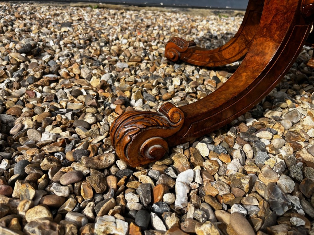 A Fine Quality Victorian Period Burr Walnut Oval Coffee Table View VIII