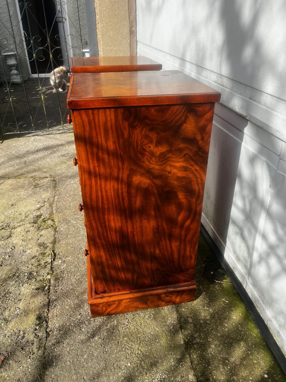A Good pair Of Victorian Period Burr Walnut Bedside Chests. View V