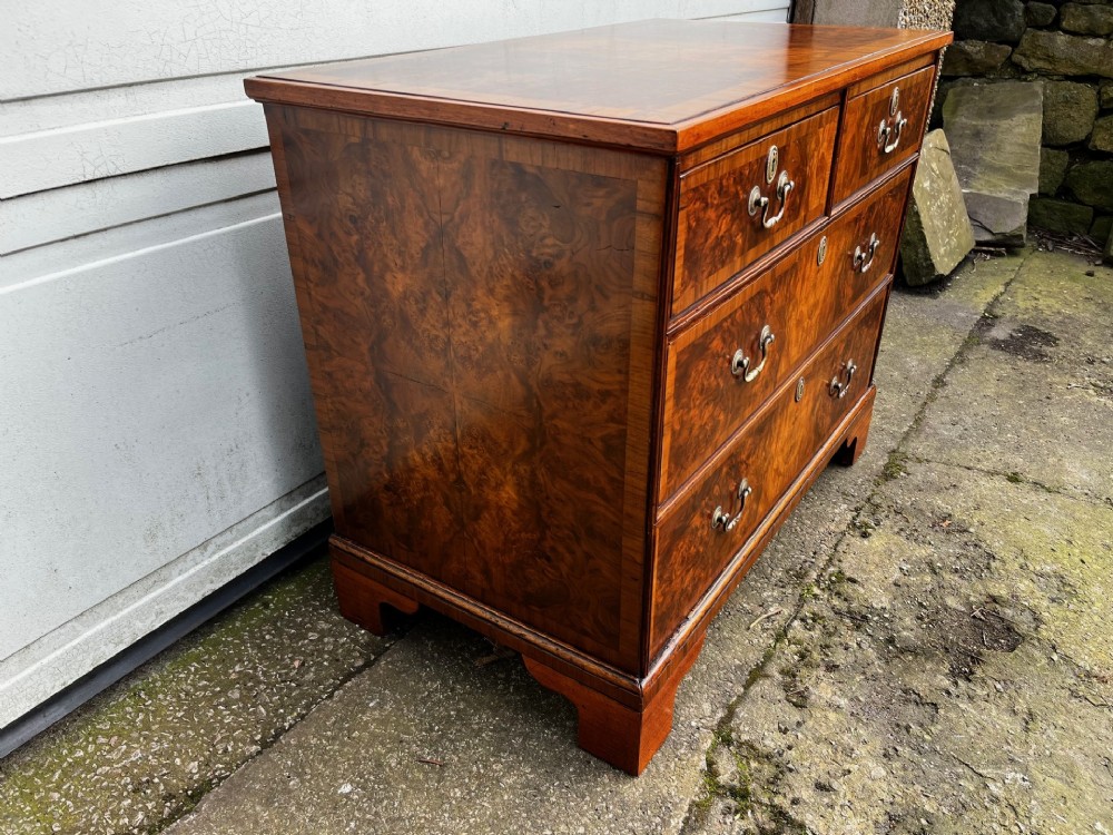 A Small 19th Century Burr Walnut Veneered Chest Of Drawers View VIII