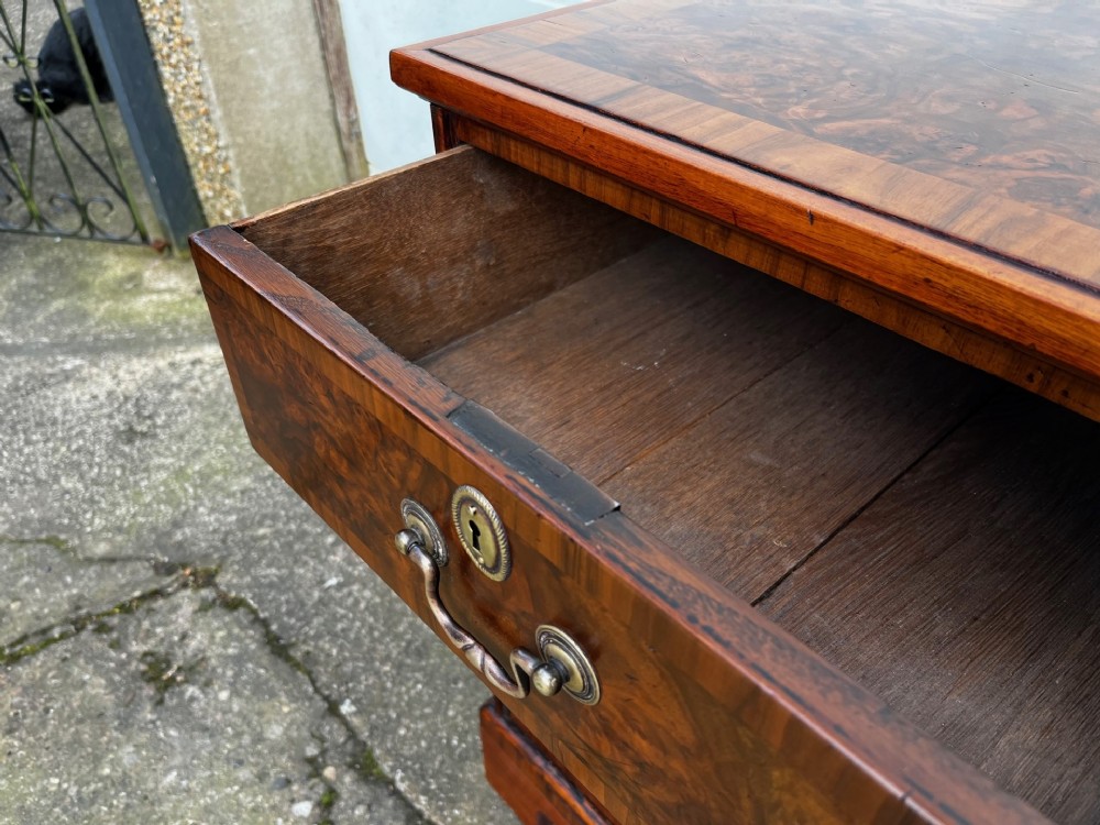A Small 19th Century Burr Walnut Veneered Chest Of Drawers View X