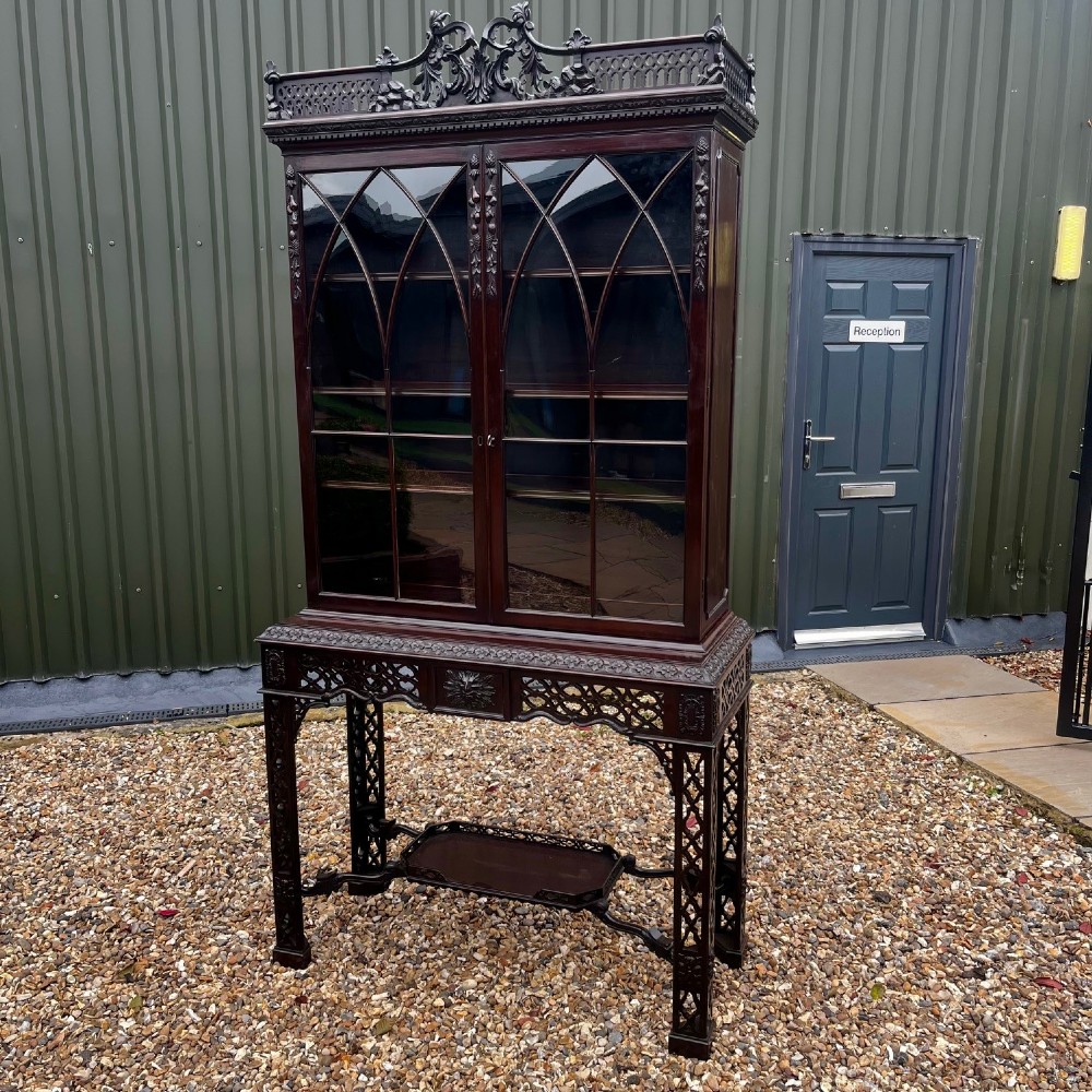 A Large Scale Chinese Chippendale Style Cabinet On Stand