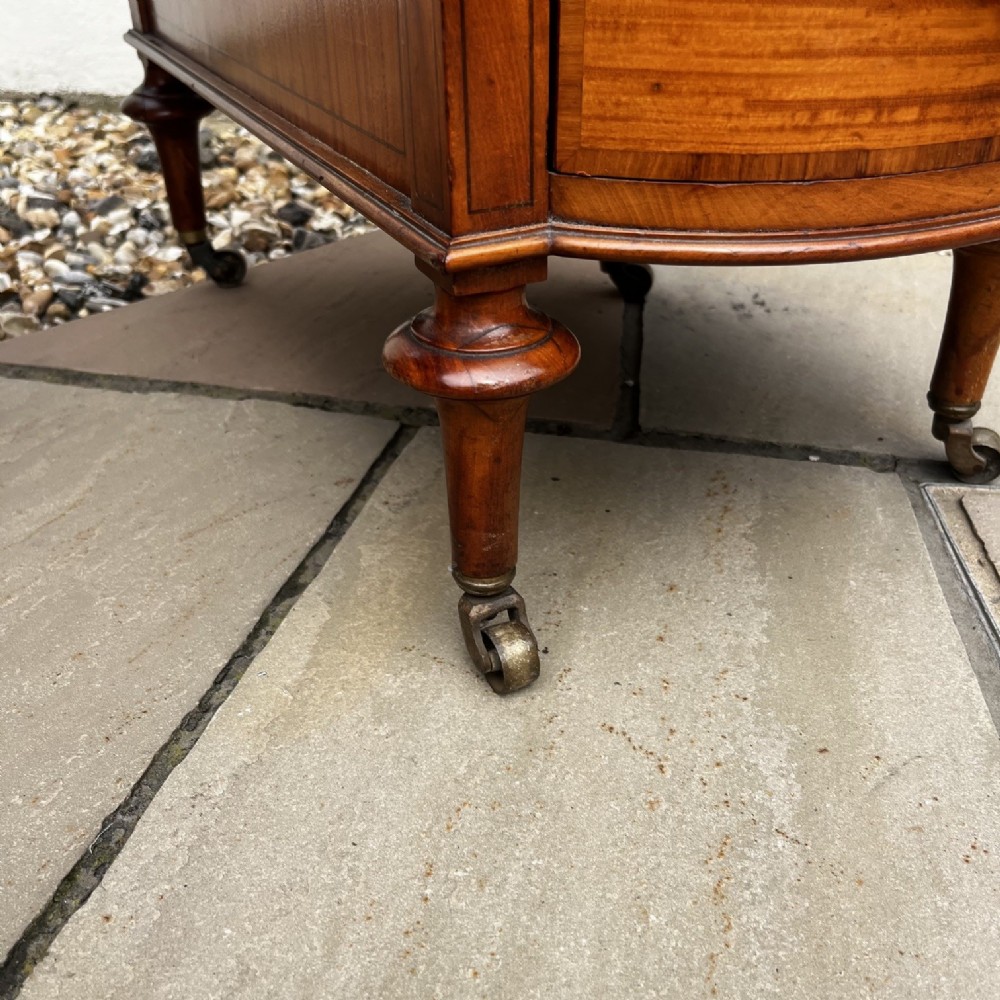 A Fine Quality Late Victorian Period Satinwood Kidney Shaped Desk View X