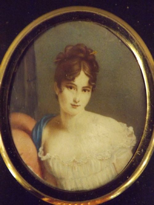HISTORICAL INTEREST MINIATURE PORTRAIT MADAME RECAMIER ON IVORY - ADDITIONAL PHOTO 2