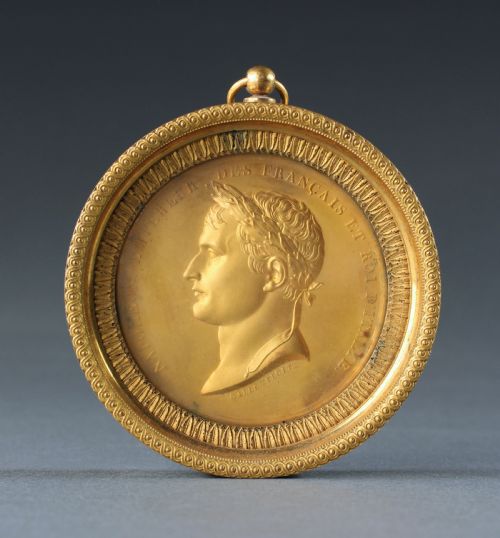 napoleon gilt plaque by galle - CATEGORY: ANTIQUE MISCELLANEOUS - DATED 19TH CENTURY
