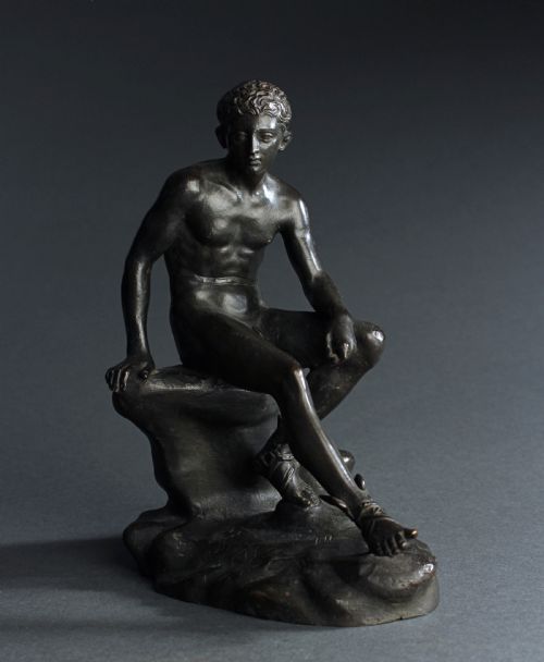 GRAND TOUR SEATED HERMES BRONZE SCULPTURE - ADDITIONAL PHOTO 1