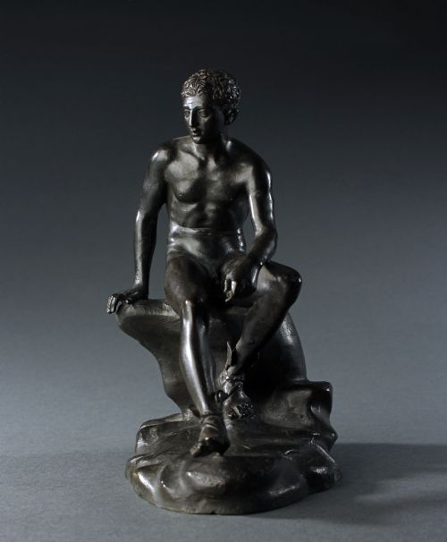 GRAND TOUR SEATED HERMES BRONZE SCULPTURE - ADDITIONAL PHOTO 2