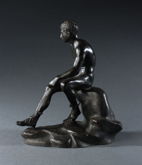 GRAND TOUR SEATED HERMES BRONZE SCULPTURE - ADDITIONAL PHOTO 3
