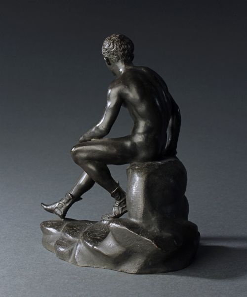 GRAND TOUR SEATED HERMES BRONZE SCULPTURE - ADDITIONAL PHOTO 4