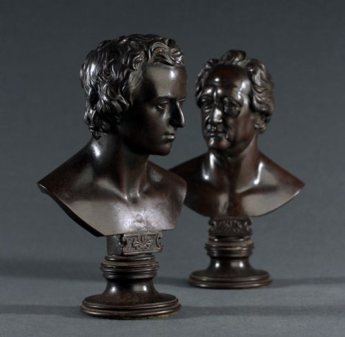 BERLIN IRON BUSTS OF GOETHE AND SCHILLER BY POSCH - ADDITIONAL PHOTO 1
