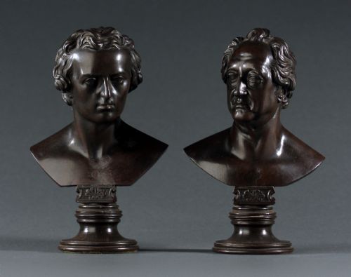 BERLIN IRON BUSTS OF GOETHE AND SCHILLER BY POSCH - ADDITIONAL PHOTO 2
