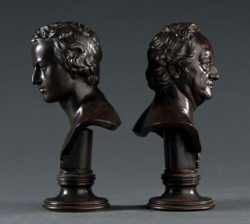 BERLIN IRON BUSTS OF GOETHE AND SCHILLER BY POSCH - ADDITIONAL PHOTO 3