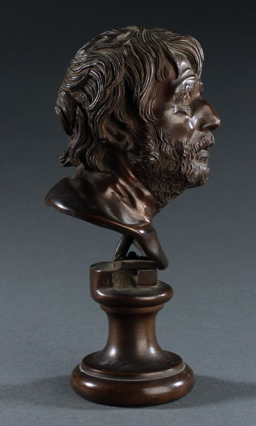 GRAND TOUR BRONZE BUST OF SENECA - ADDITIONAL PHOTO 3
