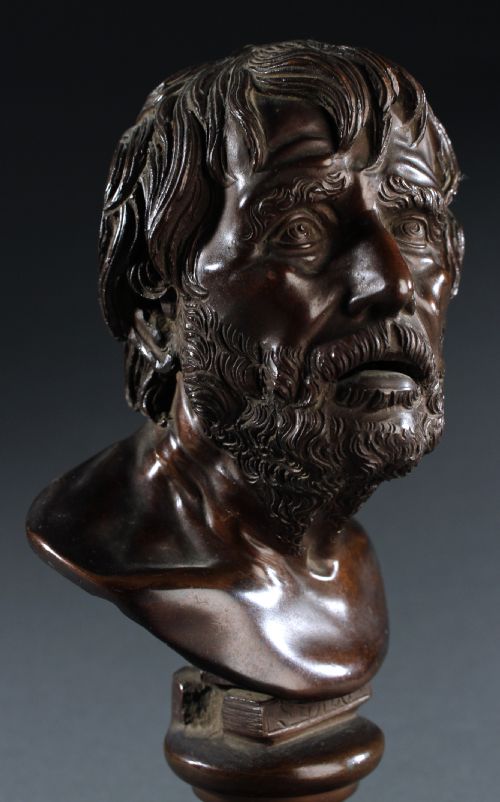 GRAND TOUR BRONZE BUST OF SENECA - ADDITIONAL PHOTO 4